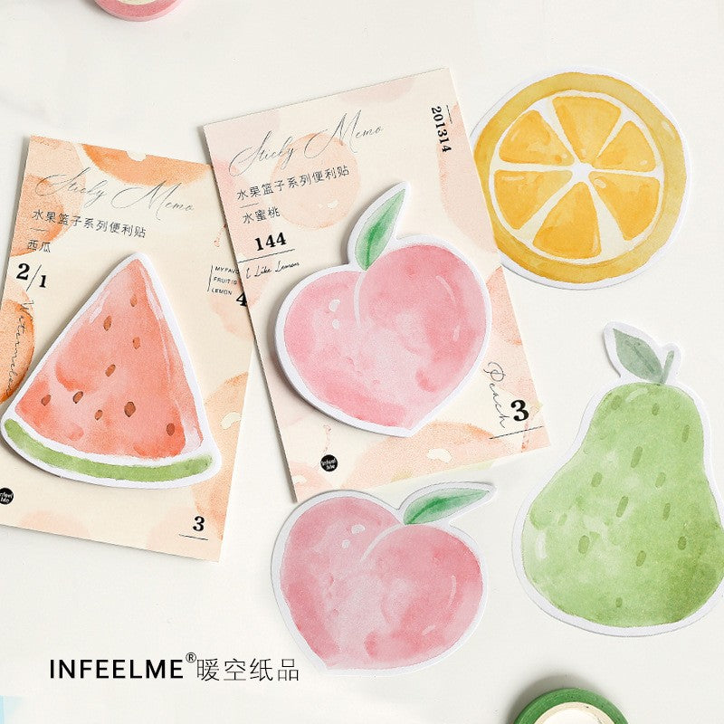 Post-it notes ins style high-quality fruit basket series Leave a message and note N times to post notes