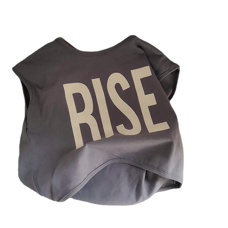 Super Korean Boys and Girls Printed Raglan Sleeve T-Shirt Baby Sleeveless Vest 2024 Summer Dress