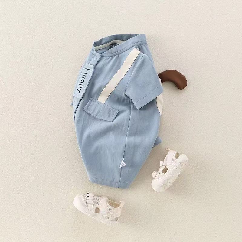 Korean version of baby summer clothes, baby boys, super cute cartoon onesies, baby foreign style, fashion crawling clothes