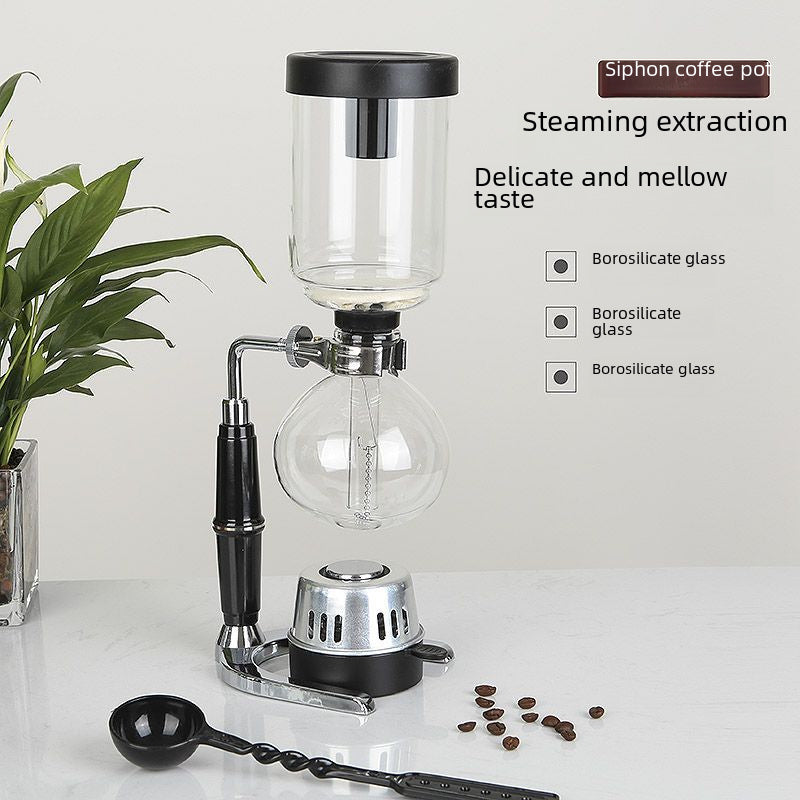 Home Siphon Coffee Maker Manual Brewing Coffee Utensils Set Gift Box Glass Upper and Lower Pot Accessories Coffee Machine