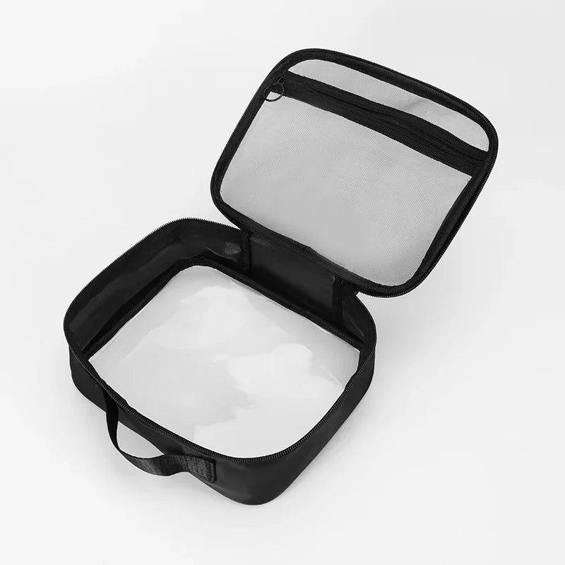 Transparent PVC mesh toiletry bag, portable travel, large capacity makeup makeup brush, makeup bag, storage bag