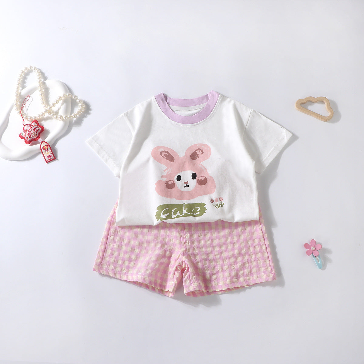 Summer Kids Short Sleeve Shorts Set Baby Toddler Cotton T-Shirt Male & Female Baby Thin Children's Clothing Two-Piece Set Wholesale