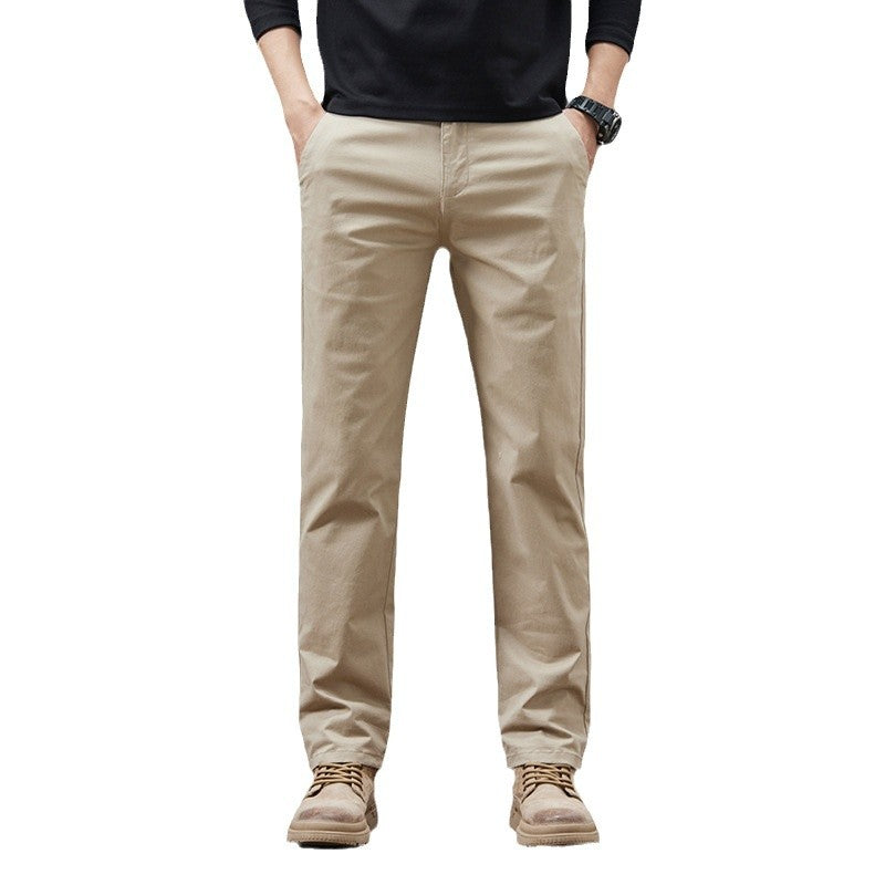 Men's Cotton Slacks Straight Business Loose Trend 2025 Summer New High-end Breathable Versatile Pants Men