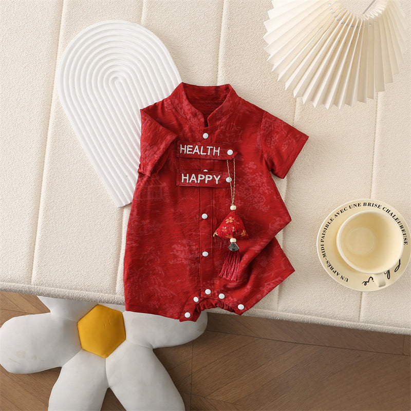 Baby summer clothes, baby antique onesies, babies and toddlers, one year old, full moon, going out to climb and crawling, new summer styles