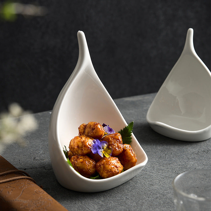 New Chinese Chinese plates, commercial tableware, exquisite high-end Chinese style, Zen white hotel restaurant, creative dish plates