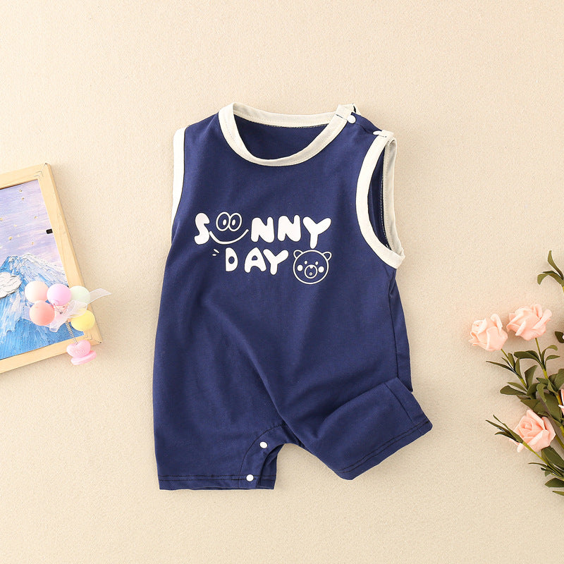 25 new baby clothes baby summer sleeveless vest crawler jersey comfortable, breathable, cute wind simple