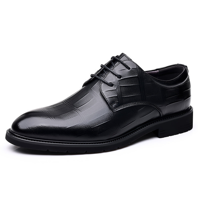 Leather shoes men's new business formal wear casual breathable men's British Korean version pointed toe groom best man wedding shoes