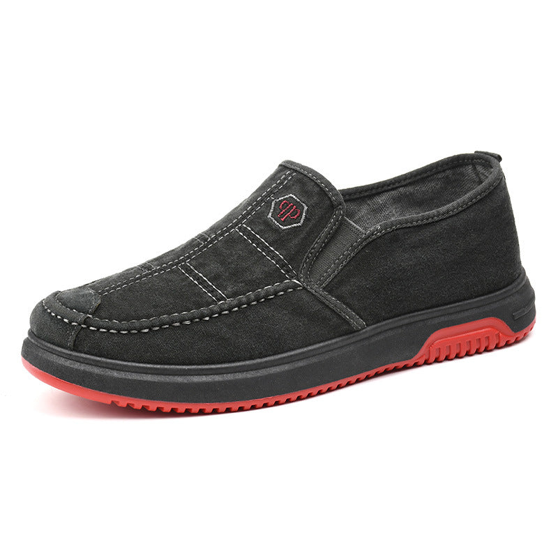 Old Beijing cloth shoes men's breathable soft-soled work shoes cow a kick dad canvas shoes wholesale casual single shoes on behalf of the hair