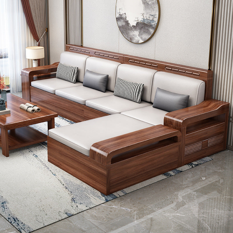 Walnut modern sofa