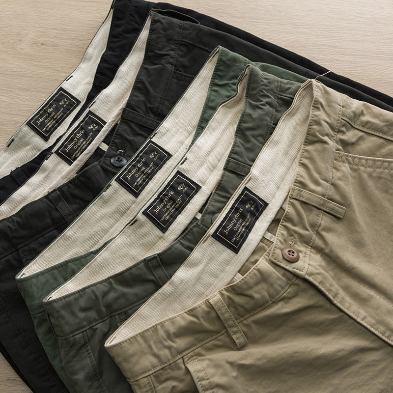 cargo pants, summer texture wash, men's casual shorts, trendy men, Japanese solid color trend, versatile slim five-point pants