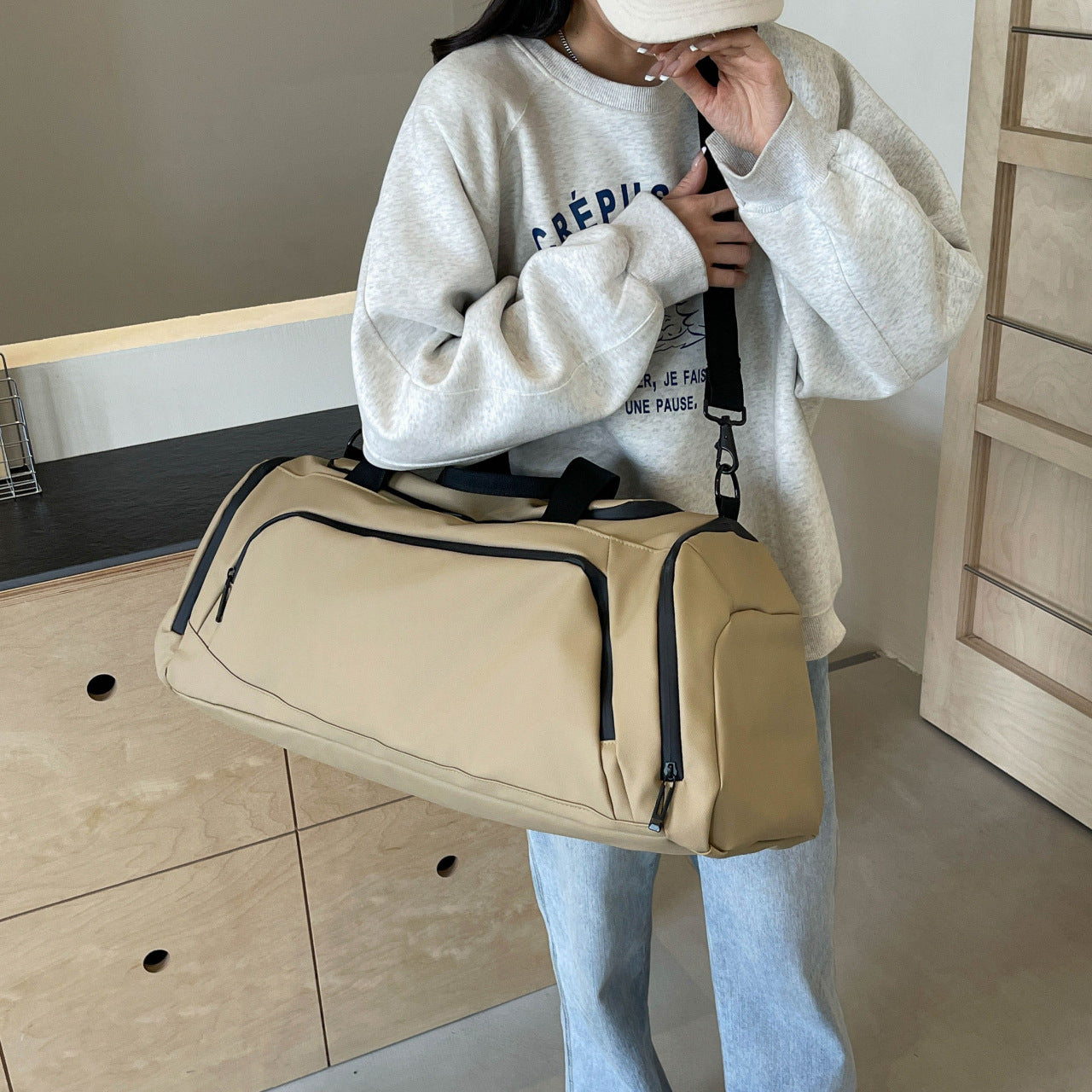 Travel bag, women's large-capacity trolley suitcase, gym bag, men's high-class multi-sport training bag, can be shouldered