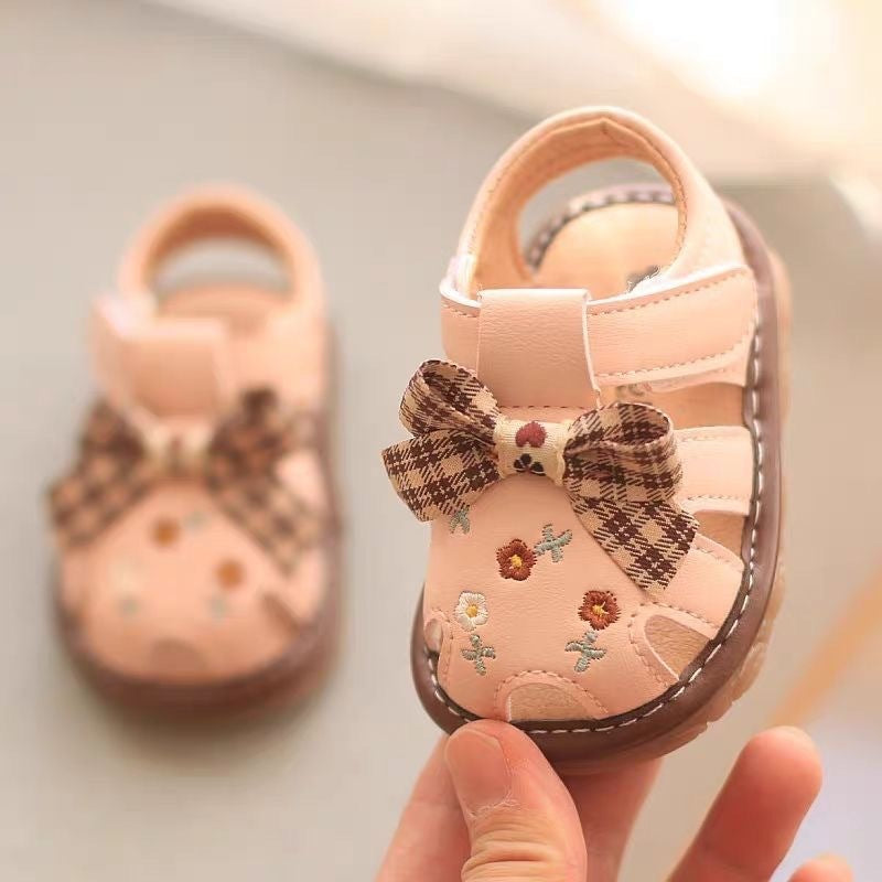 Baby anti slip step shoes summer baby princess soft sole cute baby toddler magic girl bow shoes sandals