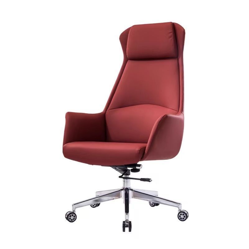Light luxury boss chair, home ergonomic chair, leather seat, comfortable to sit for a long time, not tired, reclining computer office chair