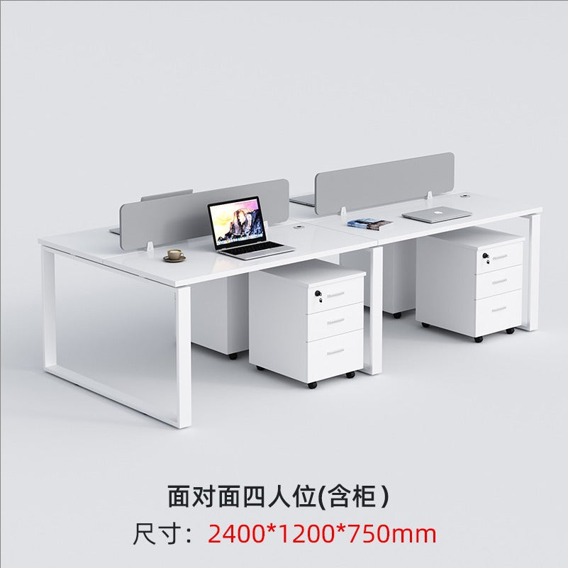 Staff desks: simple modern office furniture, computer desks, staff desks, chairs, double tables, combination steel frame tables