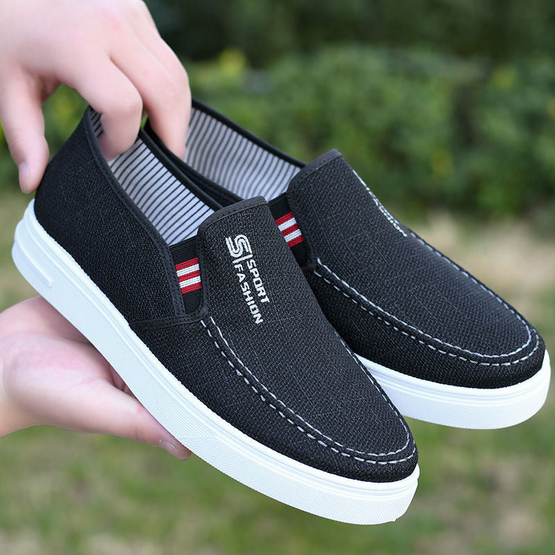2024 Men's Shoes Spring Casual Shoes New Lightweight and Breathable Versatile Canvas Shoes Men's One-Foot Old Beijing Cloth Shoes
