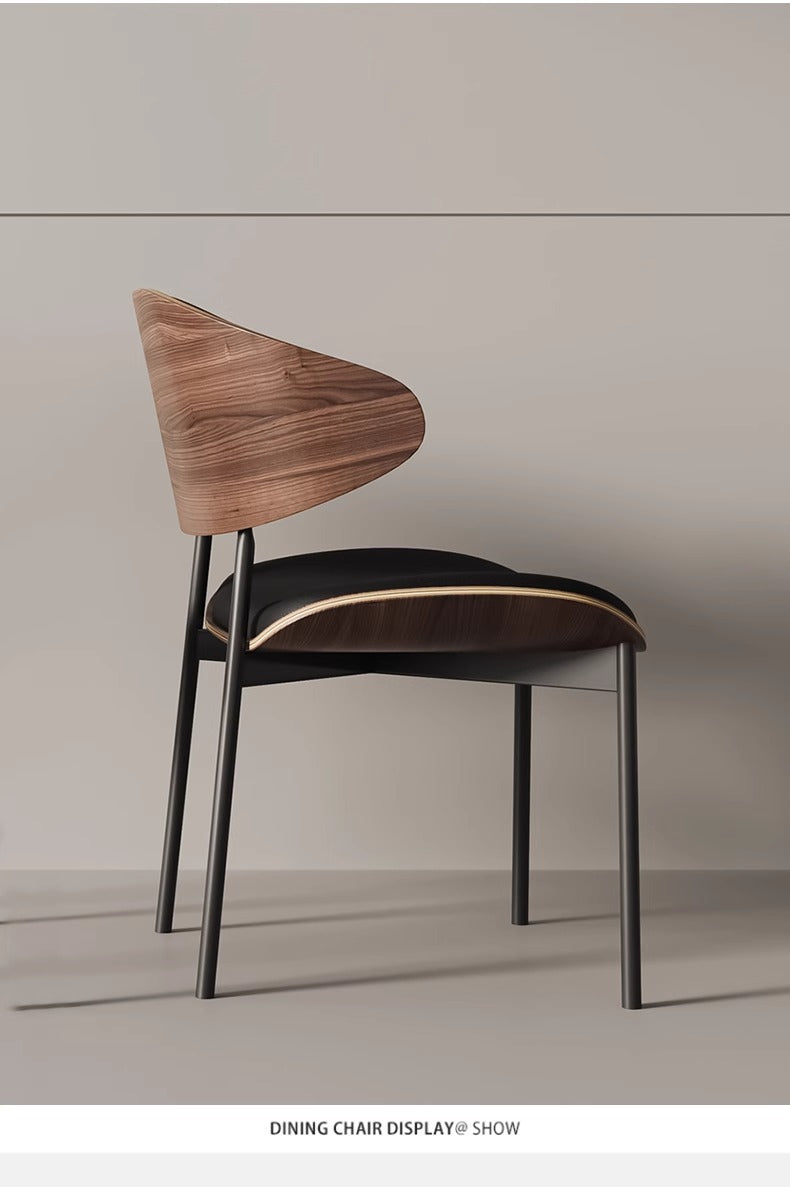 Modern Minimalist Retro Casual Commercial Theme Restaurant Eames Dining Chair Nordic Cafe Black Leather Chair