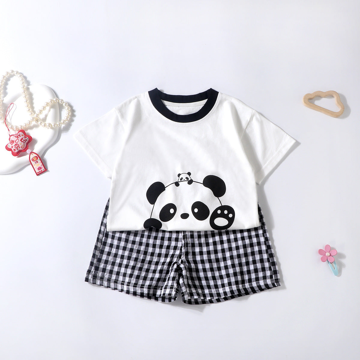 Summer Kids Short Sleeve Shorts Set Baby Toddler Cotton T-Shirt Male & Female Baby Thin Children's Clothing Two-Piece Set Wholesale