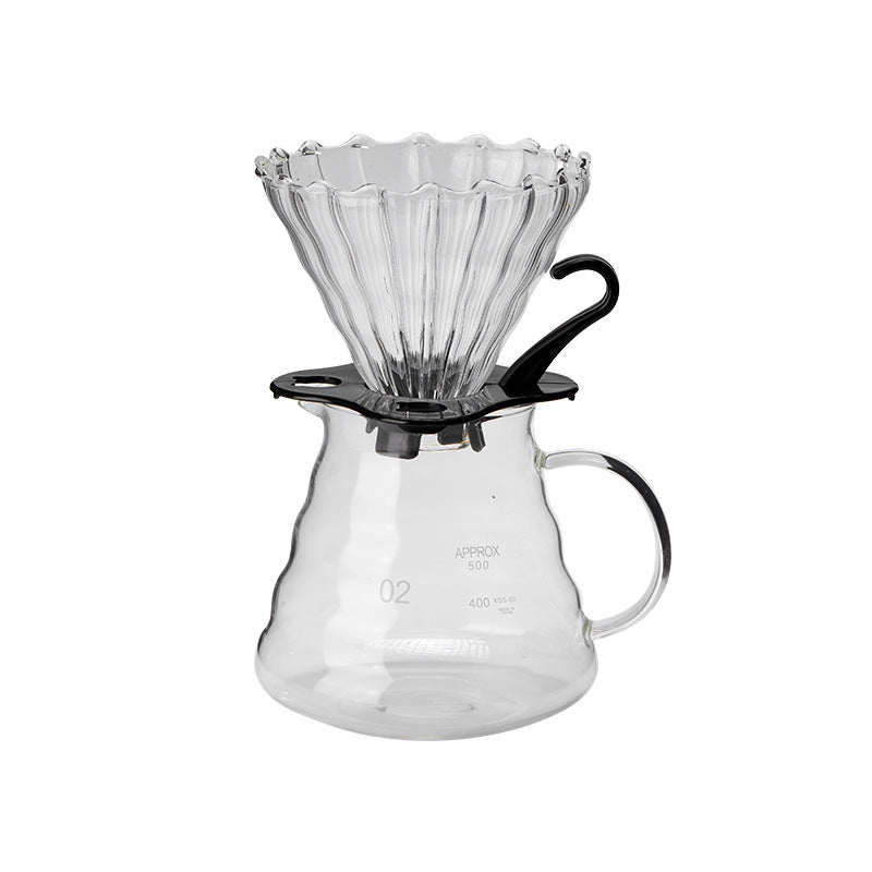 Smoke Grey Coffee Filter Cup Coffee Maker V60 Glass Cloud Sharing Pot Drip Pour-Over Coffee Set For Home