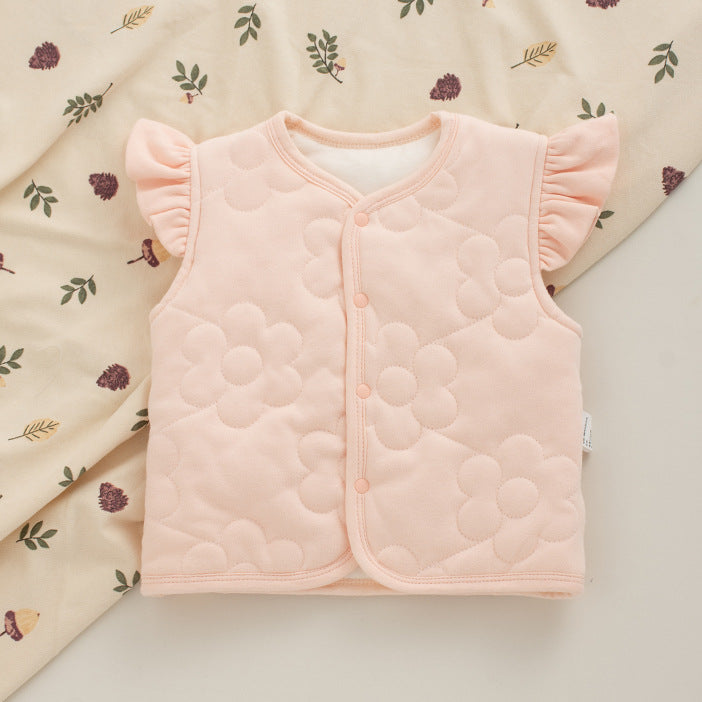 Vest baby vests, male and female babies in winter, thickened warm belly protection, children's coats, ins, wear pure cotton jackets
