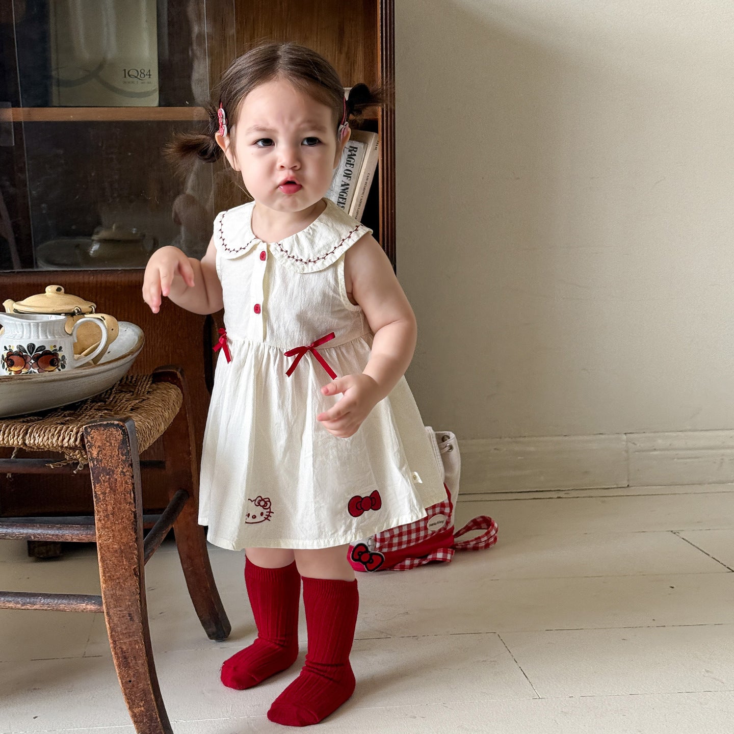 Cane pear children's princess dress girls dress 2025 new summer children's doll collar Class A baby skirt