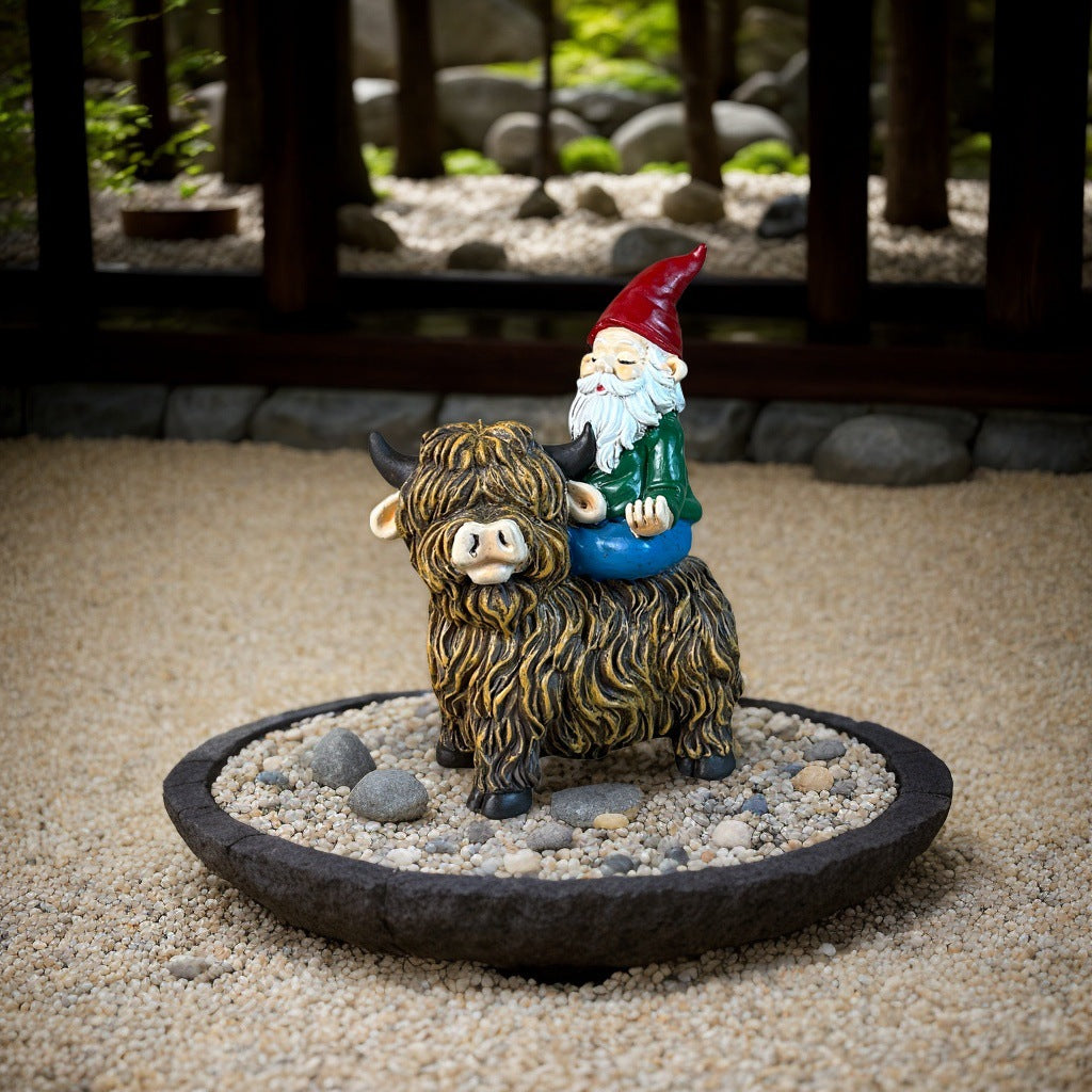 Cross-border bull riding dwarf ornaments decorations design home courtyard outdoor ornaments creative whitebeard garden new style