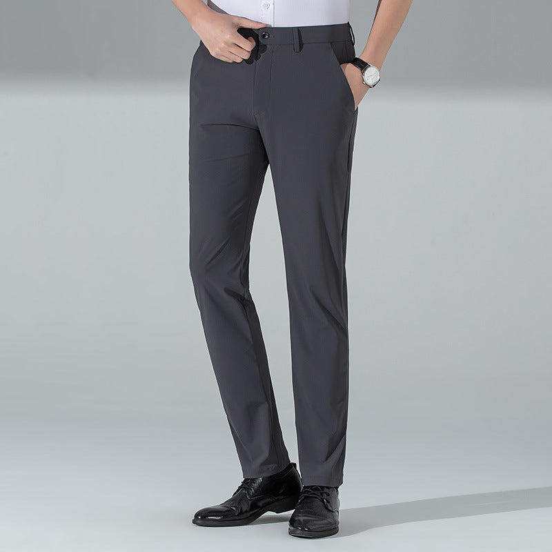 New summer men's slacks, ice silk thin trousers, young and middle-aged men's brand trousers, 5A grade antibacterial pants