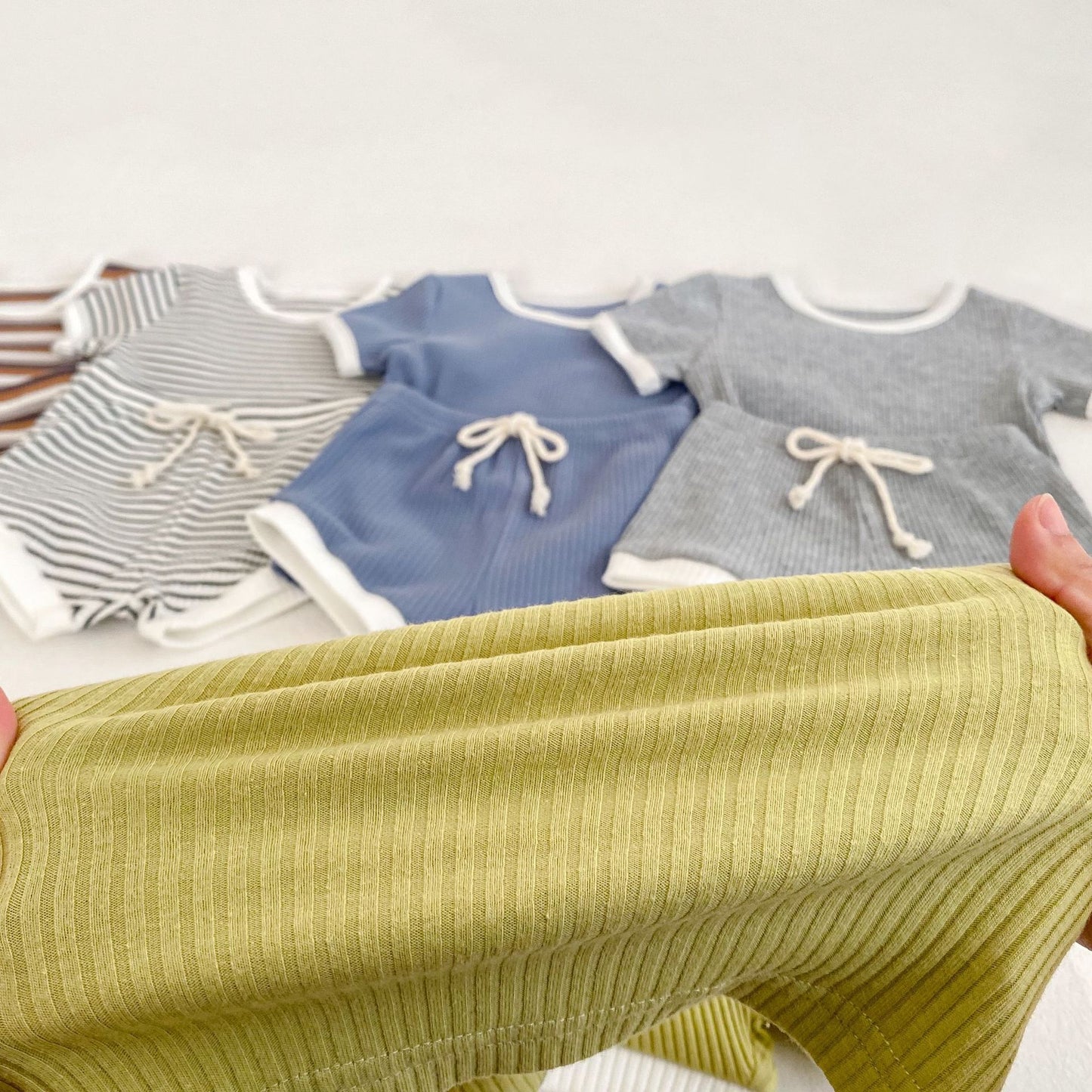 Baby boy suit, summer new baby simple casual round neck T-shirt, large PP pants two-piece set, Korean version of the versatile trend