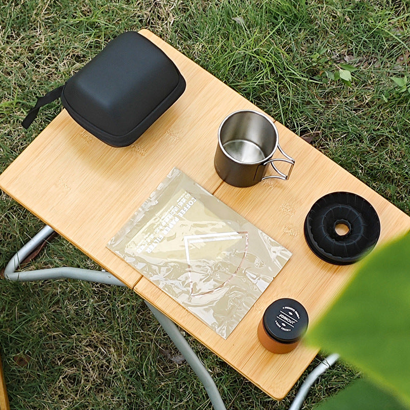 Cross-border pour-over coffee set, travel car, camping, portable silicone starter combination, gift box, integrated slag separation, outdoor