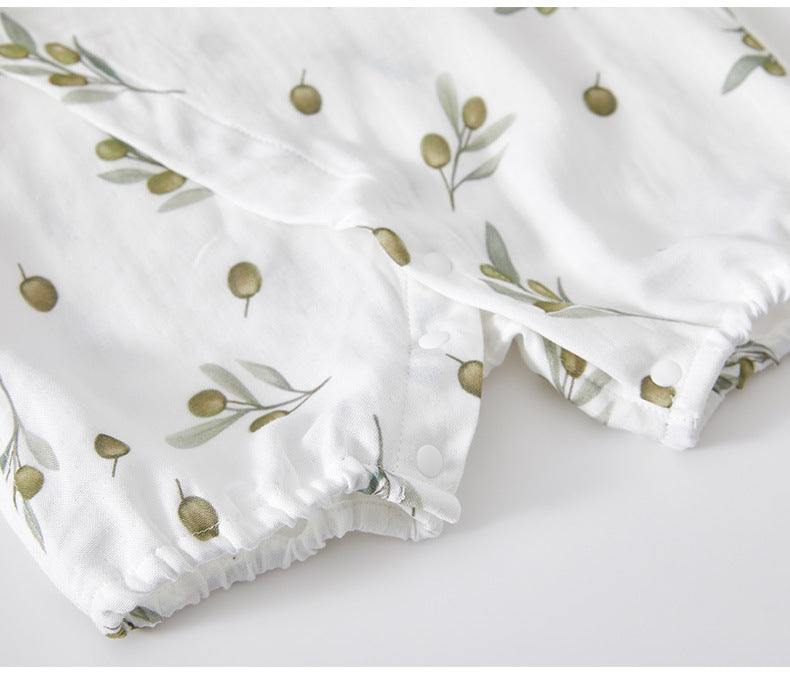 Silk gauze hayi, summer baby onesie, thin air-conditioned clothes, newborn baby girls, monk clothes, short-sleeved climbing clothes