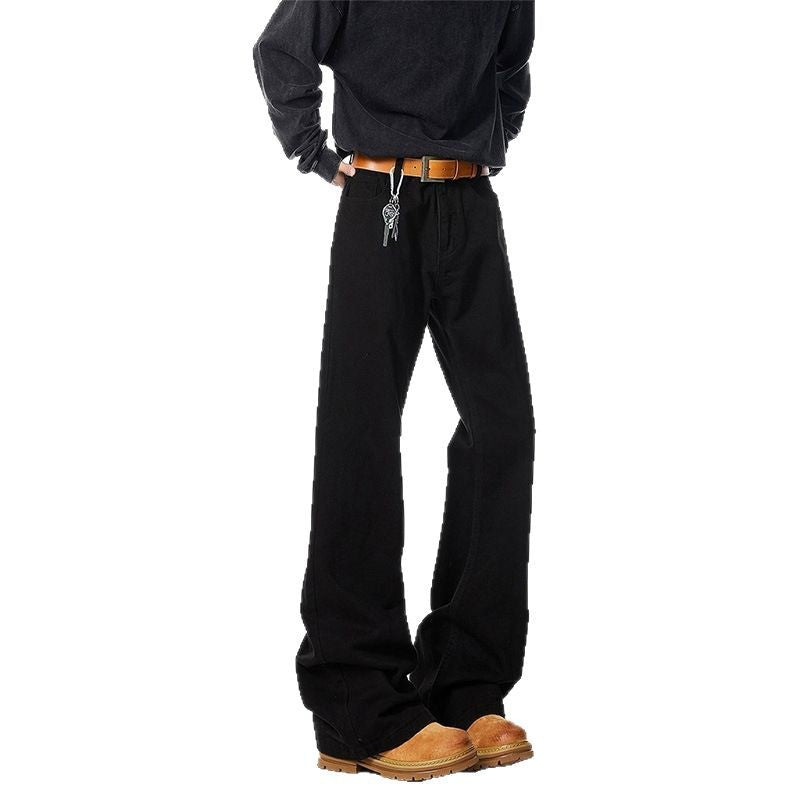 Paris bootcut black scimitar jeans men's spring/summer fashion brand loose slim slim slightly flared straight leg pants