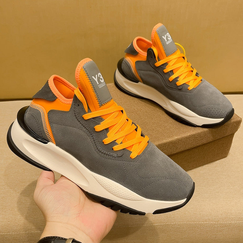 The new trendy brand Y3 Black Samurai Thick-soled Daddy Shoes Men's Tide Versatile Summer Breathable Leather Sneakers Men's Shoes