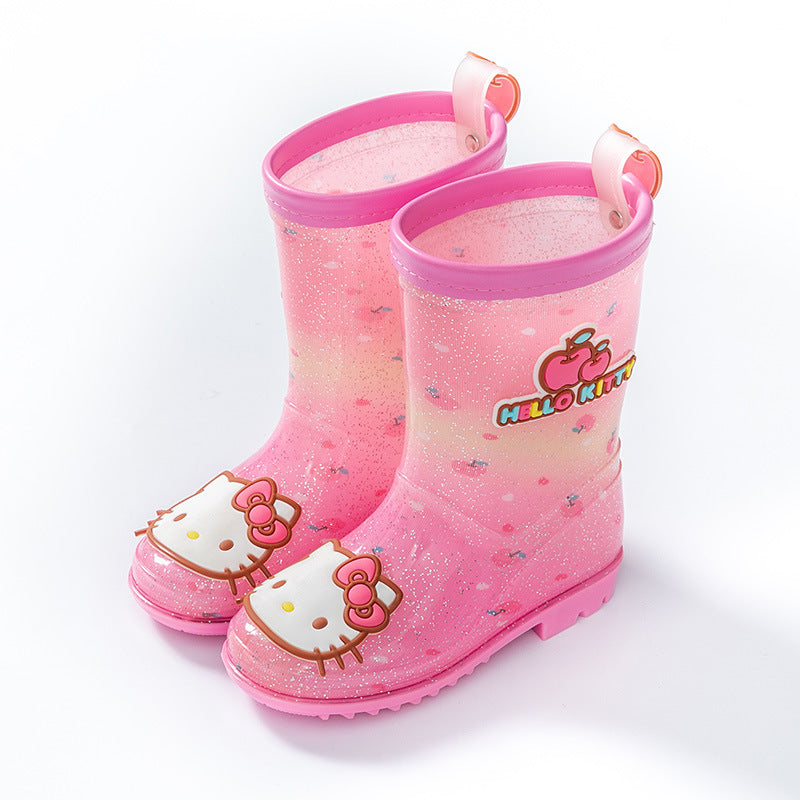Sanrio Four Seasons Children's Rain Boots Culomie Hello Kitty Rain Boots Men's and Women's Non-slip Kindergarten Elementary School Student Tide Wholesale