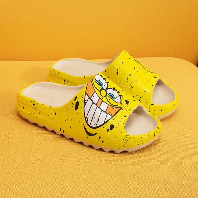 Children's slippers are worn outside in summer, non-slip boys, girls, parents, middle-aged and older children, indoor graffiti coconut sandals