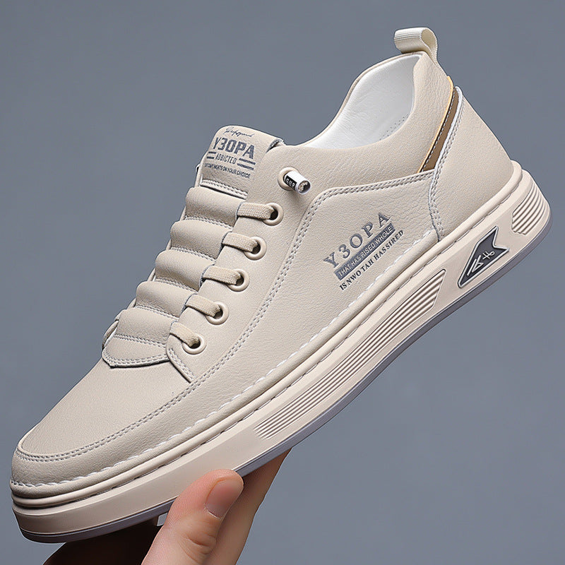 Little white shoes new men's business casual leather shoes men's handmade online cowhide youth versatile board shoes tide 7773