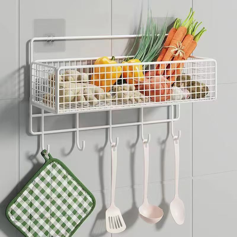 Daily necessities, kitchen, bathroom, toilet, living room, dormitory, wall hanging, no perforation, shelves, storage, hanging baskets, nails