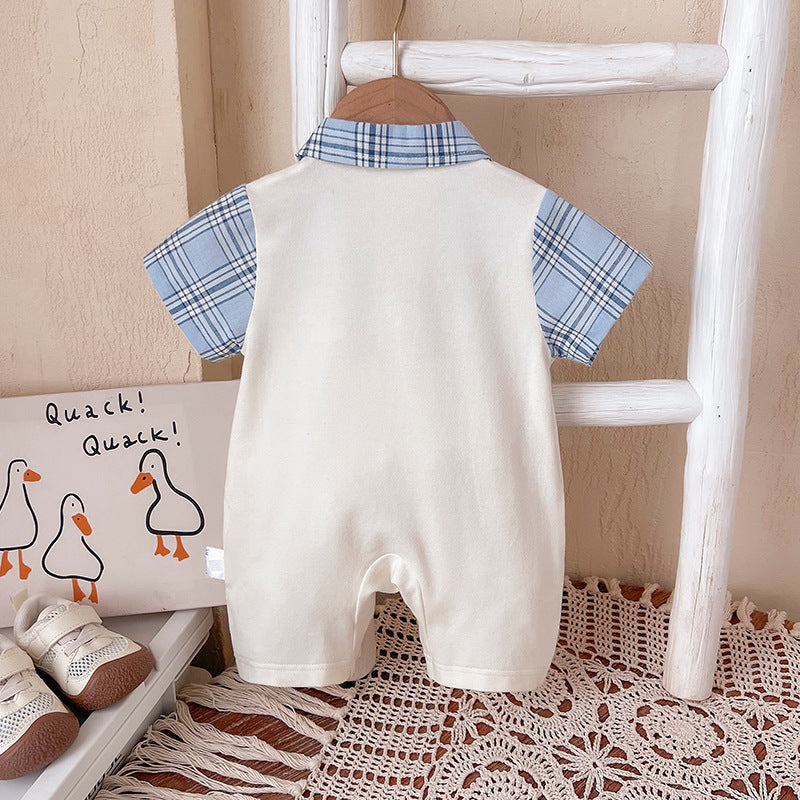 Baby clothes, summer men's treasure leave, two summer clothes, short-sleeved college style onesies, summer climbing clothes, Ha clothes, out-of-home clothes