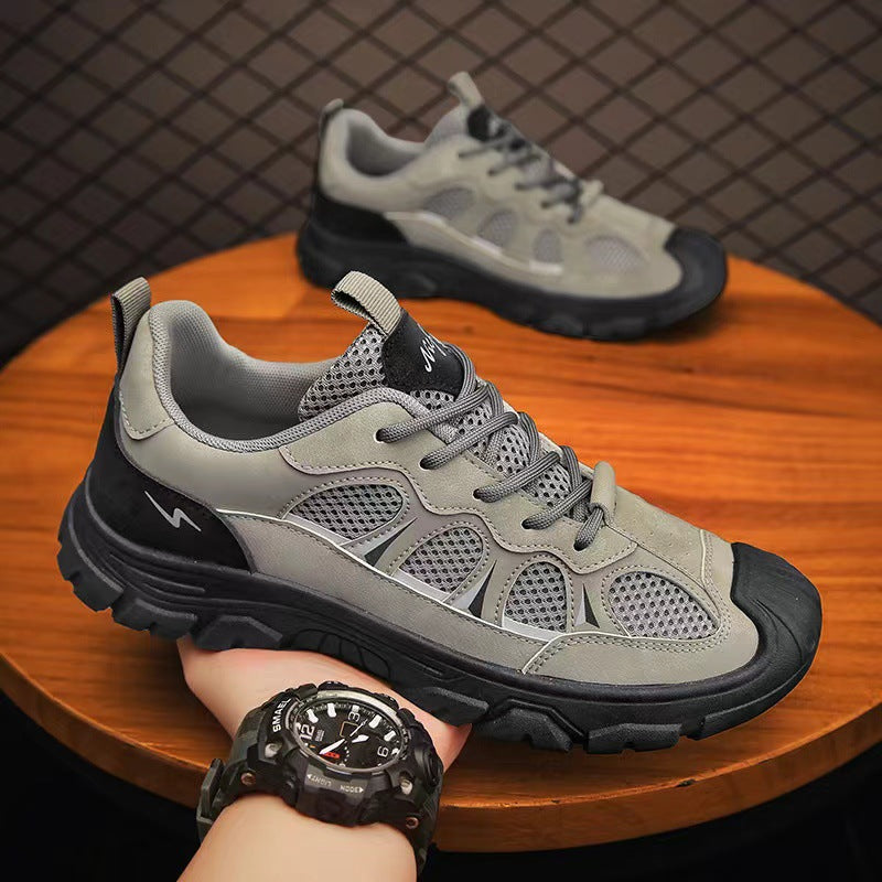 Soft Soled Shoes Men's 2025 New Anti-Slip and Wear-Resistant Labor Protection Shoes Outdoor Breathable Hiking Sports Men's Shoes Cross-border Wholesale