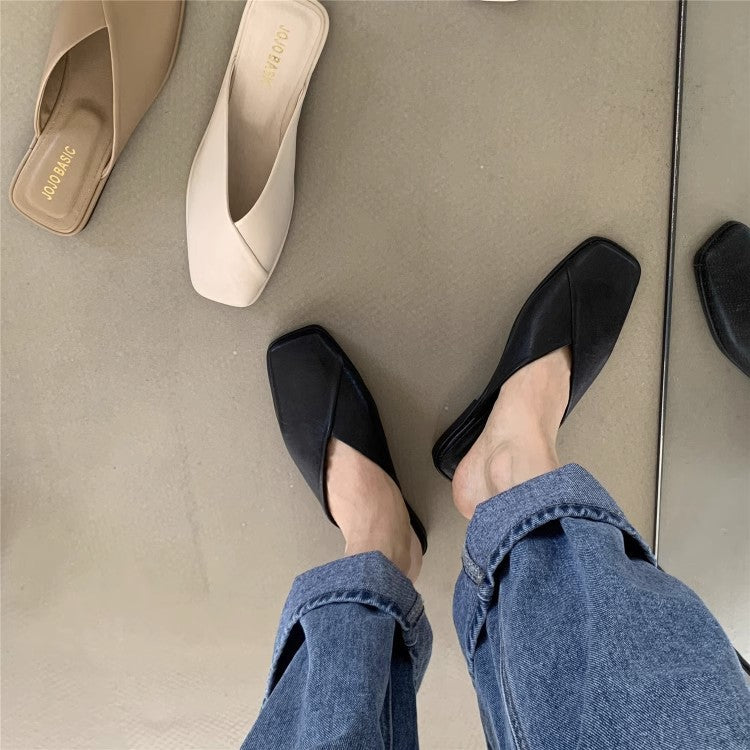 Plus size women's shoes 41-43 fat feet wide fat women's single shoes summer new sandals toe toe semi-slippers to wear maternity shoes outside