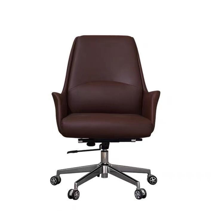 Light luxury boss chair, home ergonomic chair, leather seat, comfortable to sit for a long time, not tired, reclining computer office chair