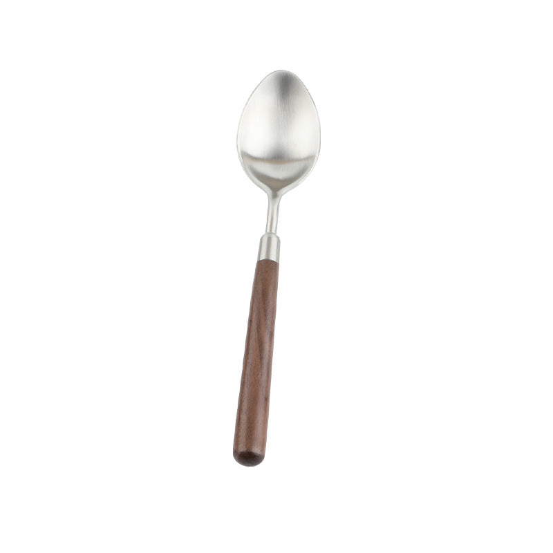 Walnut handle 304 stainless steel light luxury ins steak knife and fork wholesale western restaurant spoon cutlery knife and fork set