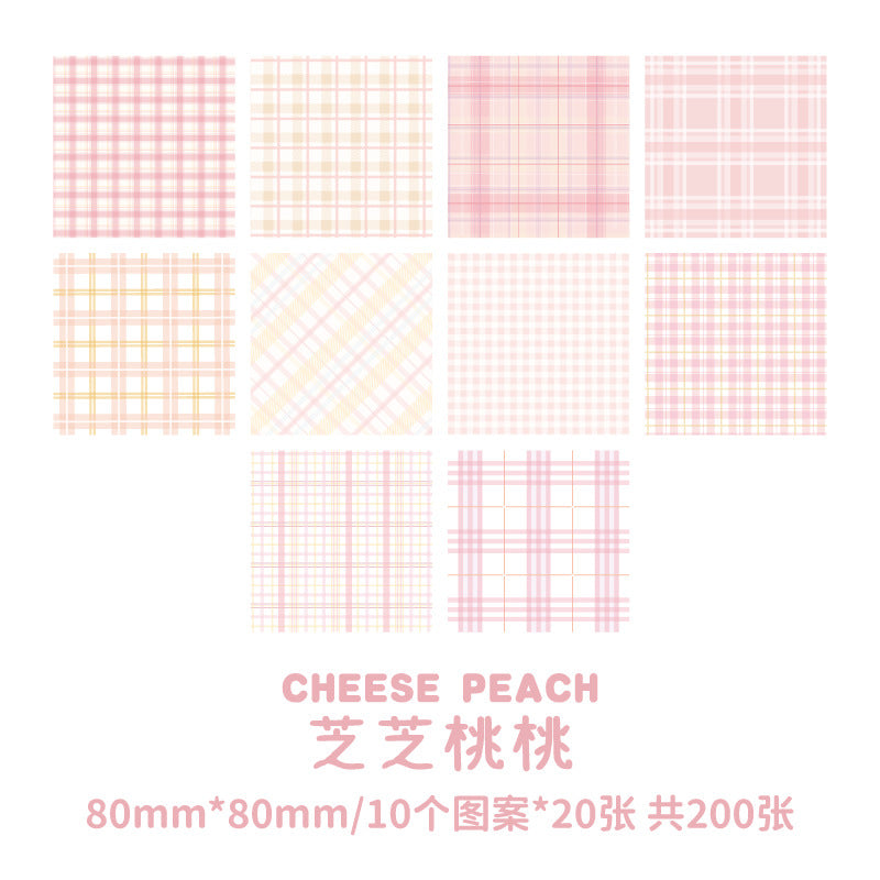 Paper Traces Sticky Notes Plaid Element Series Creative Plaid Ins Wind Message Memo Note Paper 10 models