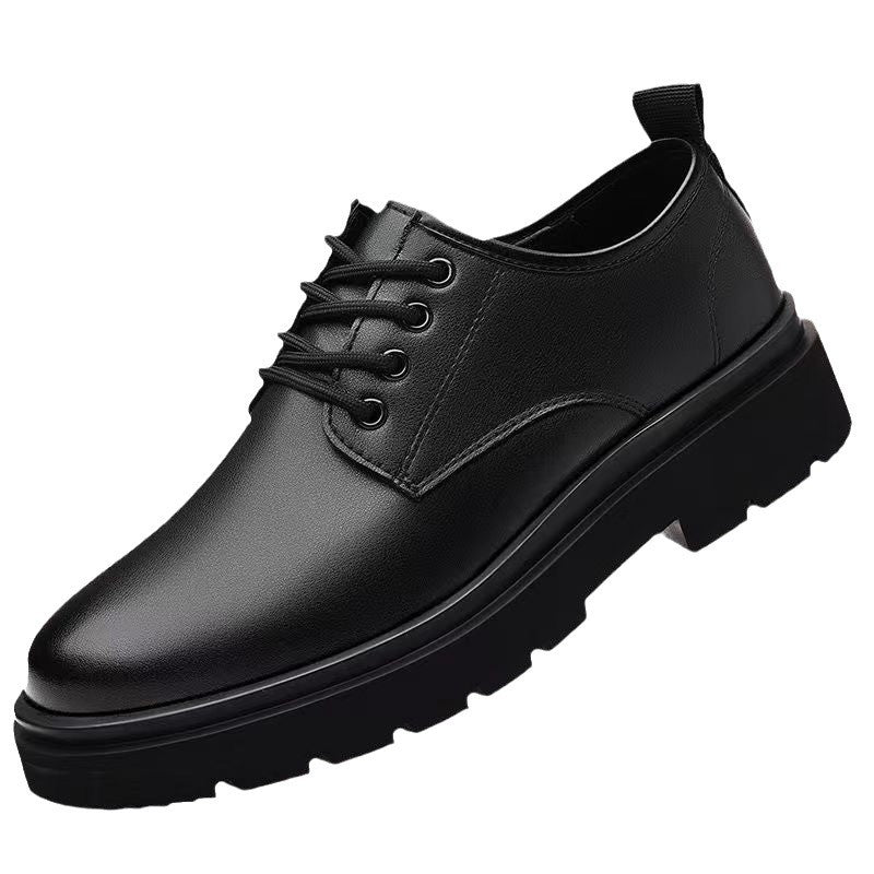 Spring 2025 New Men's Shoes Workwear Shoes Versatile Trend British Style Casual Shoes Men's Platform Leather Shoes Delivery