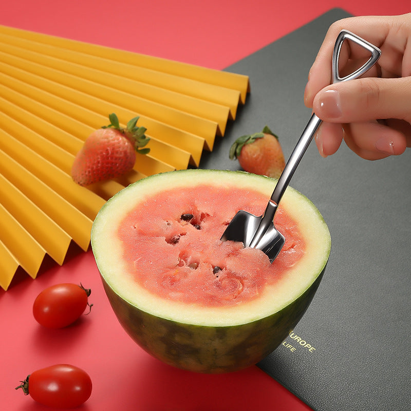 Stainless steel shovel spoon, watermelon spoon, Internet celebrity creative stirring spoon, dessert ice cream, ice cream spoon, ordnance shovel spoon