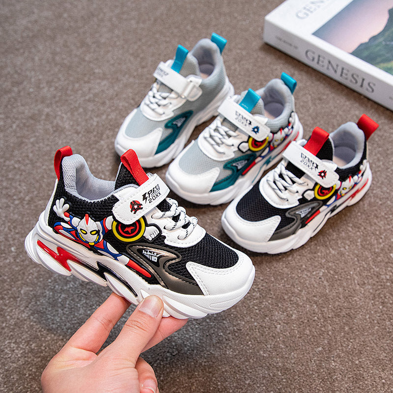 Kids Shoes Wholesale Boys Shoes 2024 Spring New Kids Bumblebee Net Shoes Baby Cartoon Daddy Sneakers
