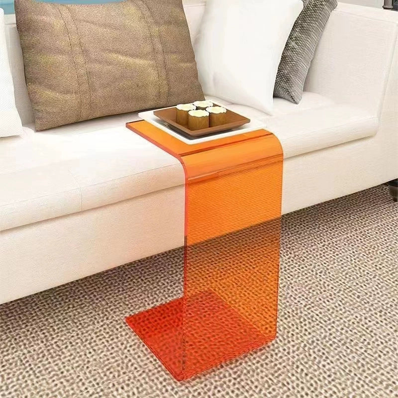 Light luxury acrylic side table sofa small side table simple living room net red bay window coffee table Nordic bedroom transparent corner table