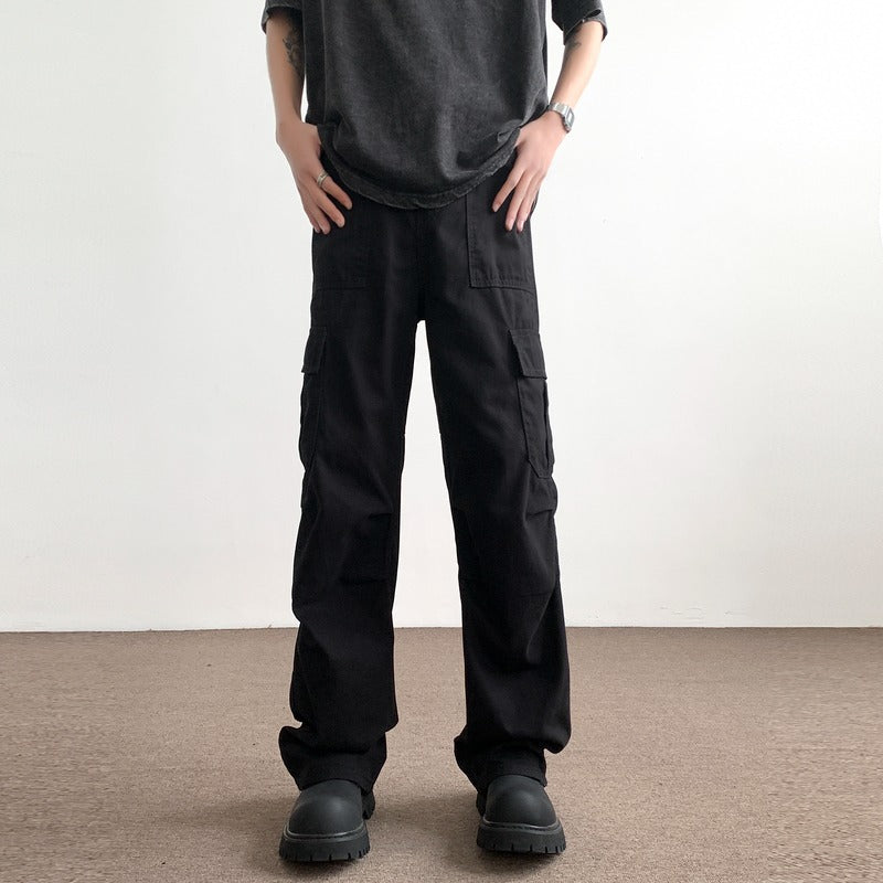 Spring and summer new American paratrooper pants paratrooper cargo pants men's youth ruffian straight pants American functional pants tide
