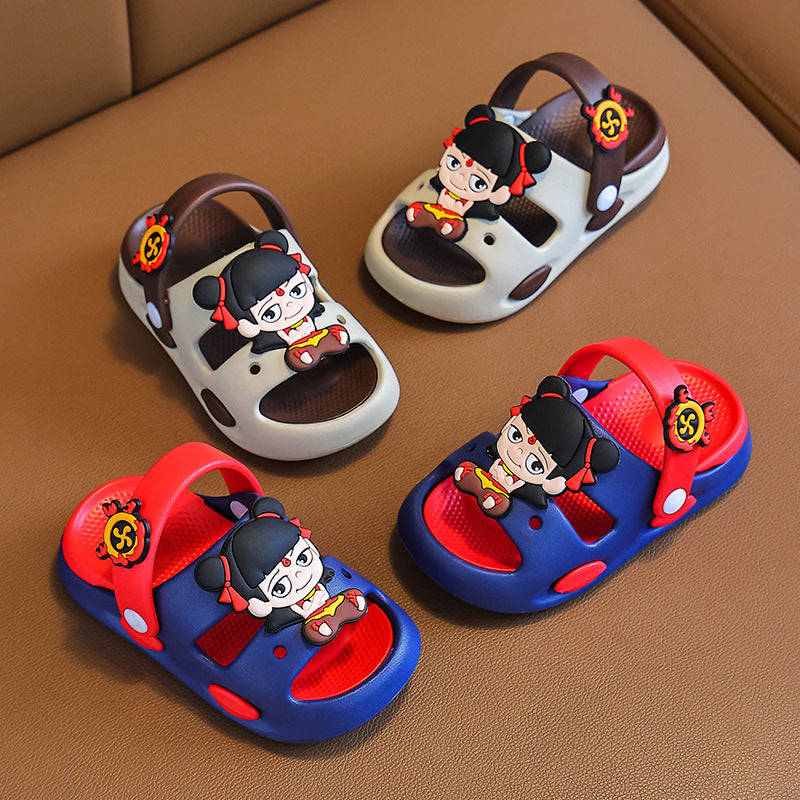 Nezha boys' sandals soft sole anti-slip 2025 new children's sandals sports beach shoes for children and children