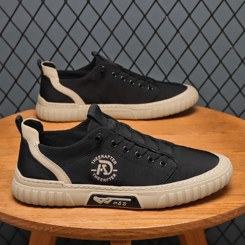 Spring canvas shoes men's breathable one-foot slip-on ice silk cloth shoes men's casual board shoes old Beijing work cloth shoes