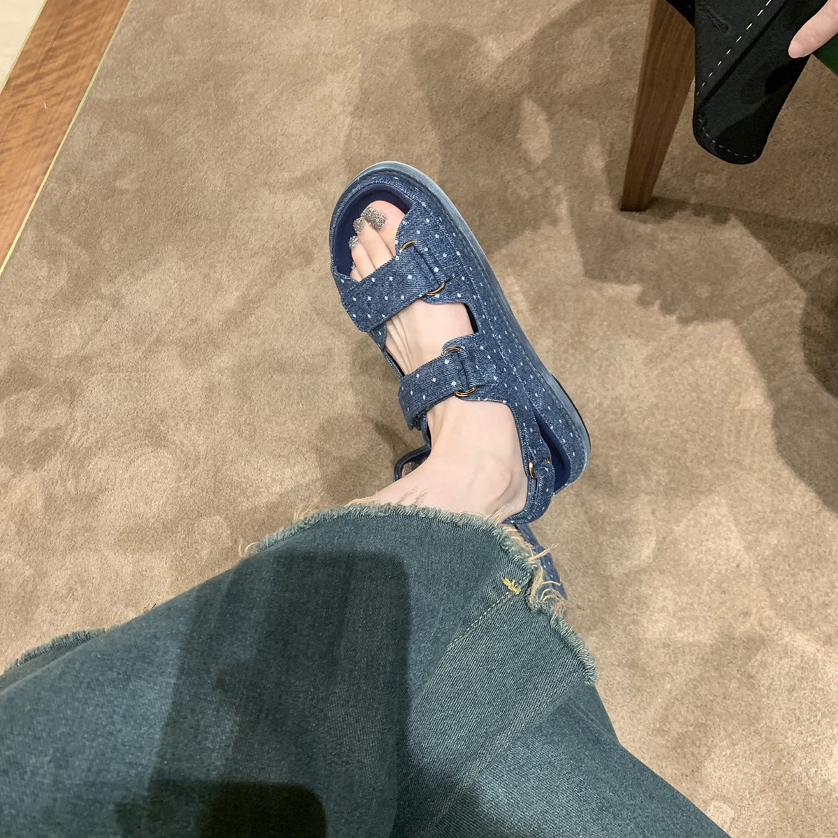 Grape Mom Studiolee Island Holidays Versatile with Velcro Thick-soled Beach Sports Sandals for Women