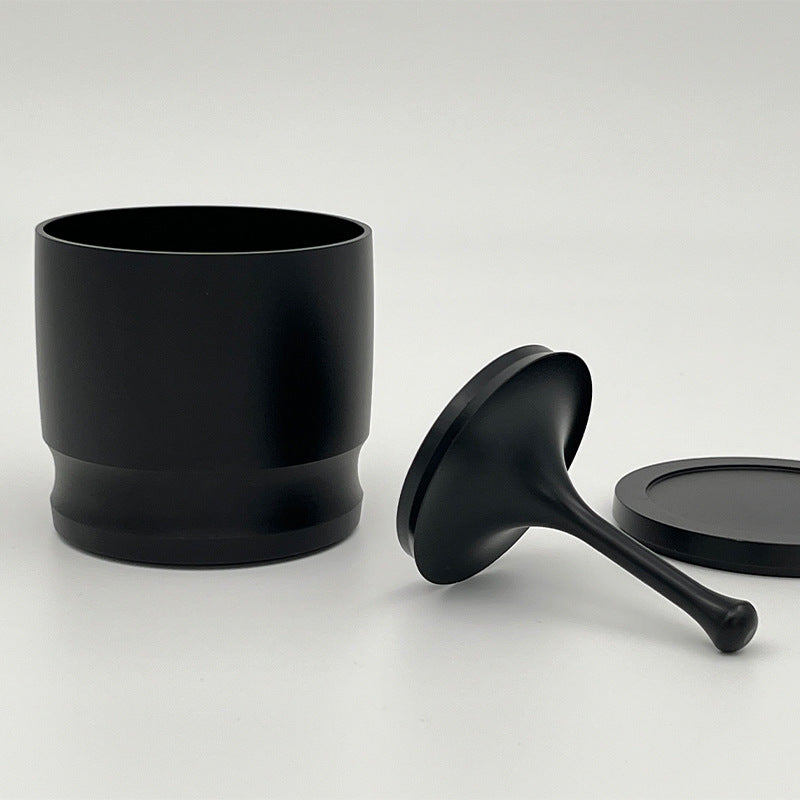 Coffee all-aluminum powder cup with lid is suitable for 58mm handle powder grinder anti-fly powder household coffee utensils
